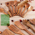Kitchen Utensils Set with Holder, Wooden Cooking Utensils, Natural Teak Wood Spoons, Set with Spatula and Ladle (11)