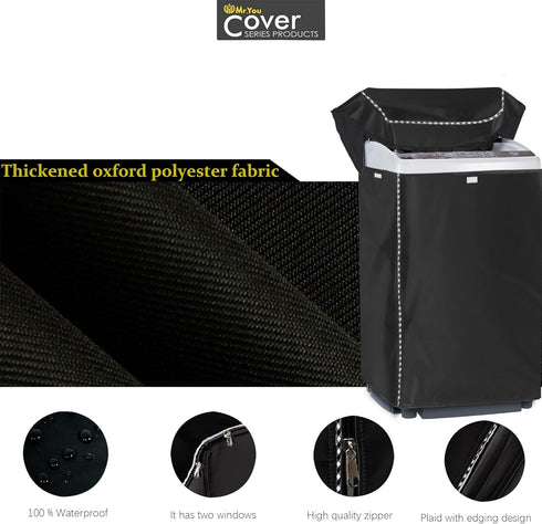 Portable Washing Machine Cover, Top Load Washer Dryer Cover, Waterproof Full-Automatic/Wheel Cover (23"24"36")