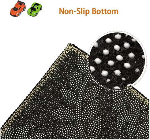GOJAGOT Car Rug Play Mat Great for Playing with Cars and Toys, Kid Playroom Carpet with Rubber Backing, Game Area