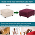 HFCNMY Ottoman Cover Square,Stretch Velvet Square Ottoman Cover Slipcover Washable with Elastic Bottom for Living Room