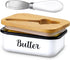 LANDNEOO Butter Dish with Lid and Butter Curler Knife - Unbreakable Stainless