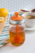 Jarware Orange Honey Dipper Lid for Regular Mouth Mason Jars, 16-Ounce