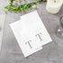 15.8 7.9 Inch 50 Luxenap X Linen-Feel Guest Towels, Lettered Hand Towels - Silver Letter 'T', Sans Serif Font, White