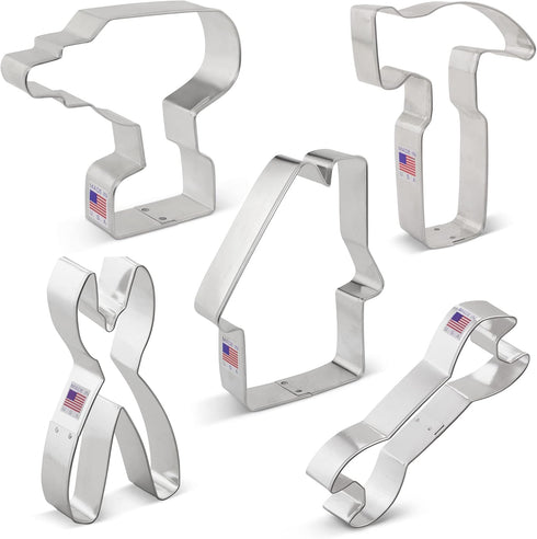Father's Day 5-Pc. Cookie Cutters Set, Tools & Construction Made in USA by Ann Clark
