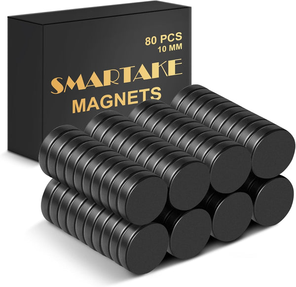 SMARTAKE 80 Pcs Small Round Refrigerator Magnets, Multi-Use Premium Neodymium Office Magnets for Home, Kitchen, School
