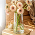 Moden Small Trapezoid Glass Vase with Gold Mouth for Home Wedding Centerpieces Decoration (4.7" x 8.7")