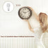 Plumeet 13'' Large Metal Wall Clock, Non-Ticking Retro Silent Iron Decorative Clock with Roman Numerals, Brown