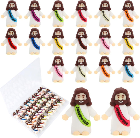 40 Pcs Mini Jesus Figurines in Bulk, Little Jesus Loves You Figures