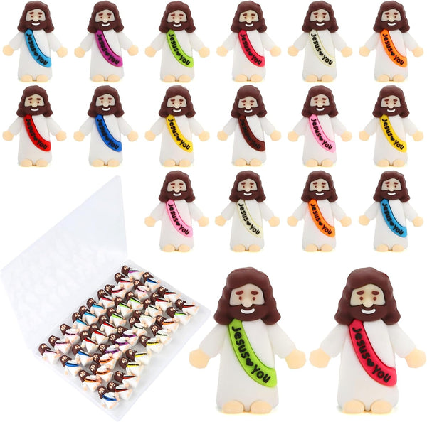 40 Pcs Mini Jesus Figurines in Bulk, Little Jesus Loves You Figures