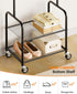 AOODA Small Clothes Rack with Shelves, Metal Sturdy Rolling Clothing Racks for Hanging Clothes, Portable Garment Rack