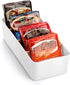 BSTKEY Seasoning Packet Organizer, Food Storage Organizer with Divided 4 Bamboo Wood Compartments,