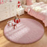 5Ft Ophanie Pink Round Rugs Circle Area Rug, Cute Fluffy Fuzzy Girls Bedroom Carpet, Plush Soft Shaggy Indoor Floor