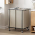Wheels,200L 2 Chrislley Double Laundry Hamper with Rolling Laundry Basket Section with Lid,Steel Frame Laundry Cart