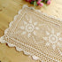 Hetao 16x27 Handmade Cotton Crochet Lace Table Runner - White