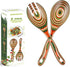 Salad Tongs, Wooden Serving Utensils Set, WOSPONFAN 10-inch Pakkawood for Kitchen Cooking