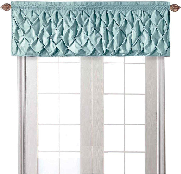 VCNY Home Carmen Blue Valance, Window Treatment with Rod Pocket, 60" x 20", Modern Home Decor