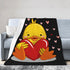 Perinsto 60"X50" Cute Duck with Heart Throw Blanket Ultra Soft Warm All Season Decorative Fleece Blankets for Bed Chair