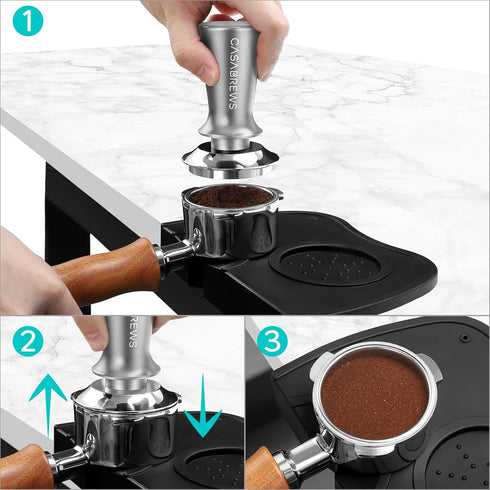 CASABREWS Espresso Tamper 51mm, Premium Calibrated Coffee Tamper with Spring Loaded, Flat Stainless Steel