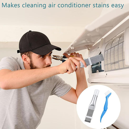 Air Conditioner Condenser Fin Comb Cleaner kit 2Pcs, Air Conditioner Fin Cleaner Brush Kit, Kitchen Appliances Coil Whisk Clean Brush Stainless Steel Metal Fin Comb, Evaporator Radiator Repair Tool by TQEONKL