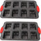 PLAZOTTA 2 Packs Mini Loaf Pan with Silicone Handle, 8 Cavity Non-Stick Baking Pan for Mini Bread, Brownies, Cheesecake