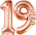KatchOn Giant Rose Gold 19 Balloon, 40 Inch Birthday Balloons with Confetti for Happy 19th Birthday