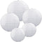 Beistle White Paper Lantern Assortment, 5 Paper Lanterns in Assorted Sizes