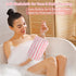 PHOGARY 6 5"x8" Striped Bath Mitts Washcloths, Small Hand Towels with Hanging Loop, Super Absorbent Soft Coral Fleece
