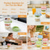 Torchero 4 Pack 16 oz Overnight Oats Containers with Lids and Spoons - Glass Mason Jars with Separate Compartments