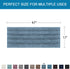 H.VERSAILTEX Non Slip Extra Thick Chenille Striped Bath Mat Rug Runners - 47" x 17" - Washable Plush Area Carpet -
