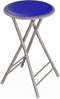 Lavish Home Folding Stool - Backless 24-Inch Stool with 225lb Capacity for Kitchen or Rec Room (Blue)