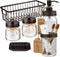 SheeChung 6Pcs Bathroom Accessories Set - Mason Jars, Toothbrush Holder, Soap Dispenser, Rustic Decor