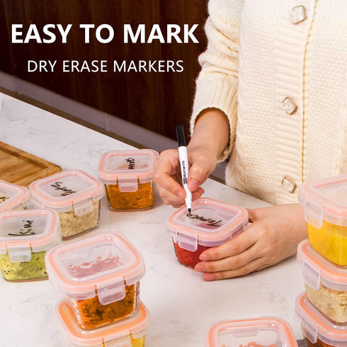 6oz 12-Pack Luvan Baby Food Storage Containers, Baby Food Jars with Lids LeakProof, Baby Food Containers Glass