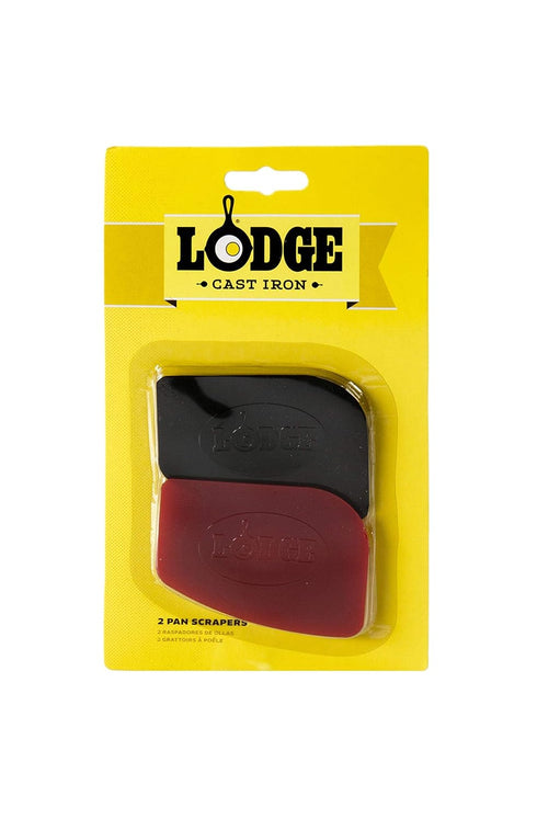 Lodge SCRAPERPK 2-Pack Durable Pan Scrapers, Red and Black