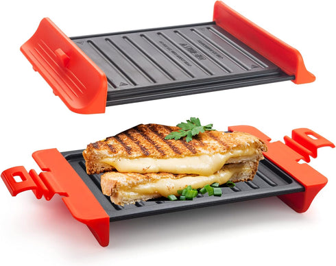 Maconee Microwave Sandwich Maker | Microwave Grill Cheese Maker | Fast Cooking and Dishwasher Safe (Orange)