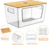 3 Packs iEGrow Trash Bag Holder,Stackable Trash Bags Dispenser with Bamboo Lid,Extra Large Garbage Bag Holder
