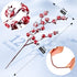 12 Pack 11.8inch Whaline Christmas Artificial Berry Picks Xmas Winter Frosted Red Berry Stems Fake Snowy Red Berry