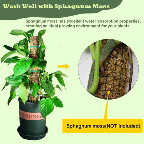 chicarry 6.6/13.2/26.4ft 2Pcs 8.3in3.3ft (6.6ft Moss Pole DIY Kit, Metal Moss Pole for Plants Monstera, Steel Mesh