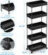 5-Tier SPACEKEEPER Rolling Cart, Bathroom Storage Organizer Utility Cart, Mobile Shelving Unit Slide Out Shelves