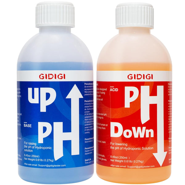 Hydroponics pH Up Down Solution pH Control Kit,pH Adjuster for Hydroponic, Aquaponic,