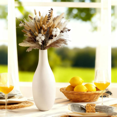 Set, Set 3) Ceramic Flower Vase Modern Farmhouse Decorative Vases for Dining Room,Bookshelf Office