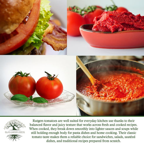 100+ Rutgers Tomato Seeds (Solanum lycopersicum) Non GMO & Heirloom Seeds, Balanced Flavor All Purpose Tomato Variety