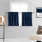 DONREN Navy Blue Blackout Tier Curtain Panels, Thermal Insulated Room Darkening Valance Curtains (30 by 30 Inch, 2