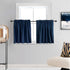 DONREN Navy Blue Blackout Tier Curtain Panels, Thermal Insulated Room Darkening Valance Curtains (30 by 30 Inch, 2