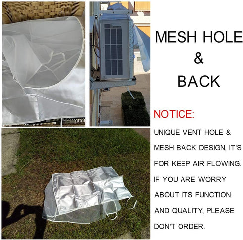 Air Conditioner Covers for Outside Units - 35 x 12 x 24 in, Waterproof Dustproof with Vent Hole