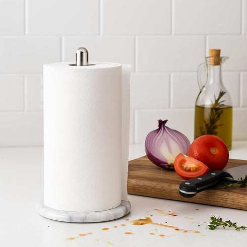 Countertop, 5.5 12.6 Inch, Creative Home Natural Marble Base Paper Towel Holder Stable Roll Dispenser