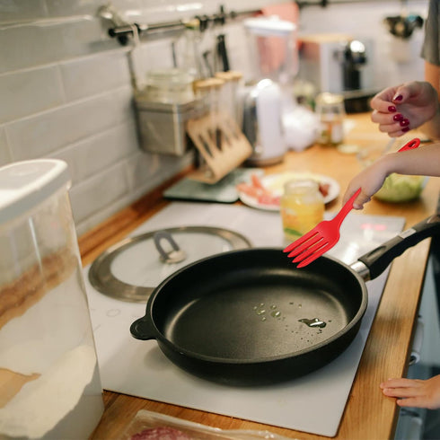 2pcs Silicone Flexible Forks, Heat Resistant Cooking Forks, Multifunctional Nonstick Blending Forks for Stirring,