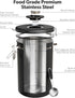 2.2lbs 39oz,Black Veken Large Coffee Canister with Window, Kitchen Food Storage Airtight Stainless Steel Container
