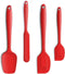 4 Piece Silicone Spatula Set, Flexible Heat Resistant Non-scratch Baking Cooking Rubber Spatulas with Stainless Steel