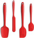 4 Piece Silicone Spatula Set, Flexible Heat Resistant Non-scratch Baking Cooking Rubber Spatulas with Stainless Steel