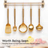 Gold Cooking Utensils Set - 5 PC Stainless Steel Kitchen Tools for Modern Cooking & Serving - Dishwasher Safe